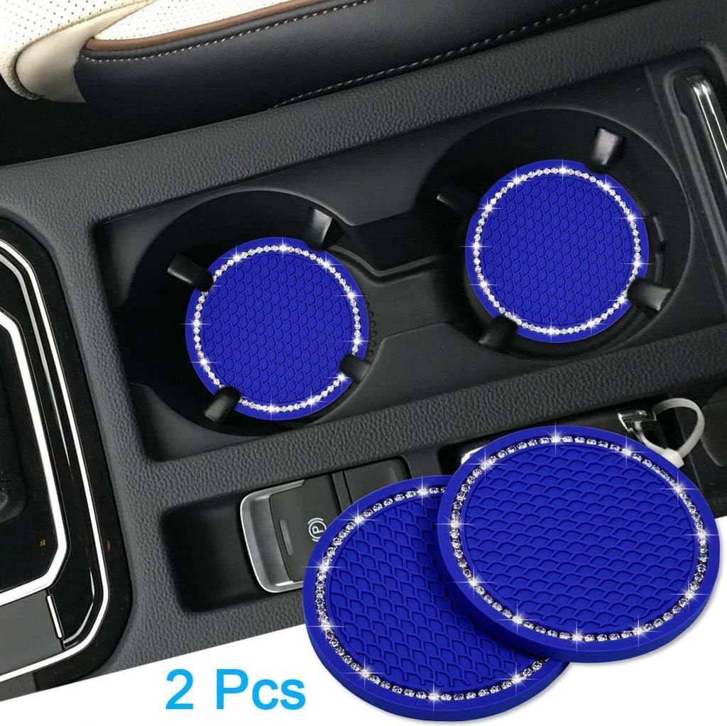 Lustige Auto-Untersetzer - 2 Stück universelle Autohalter Untersetzer - 2,75 Zoll Silikon Anti-Rutsch funkelnde Kristall-Diamant Auto-Accessoires ...