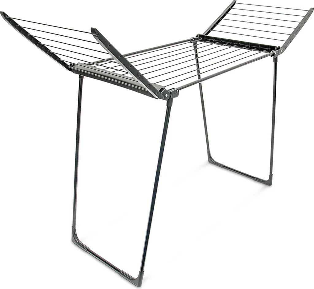 Séchoir pliable pour appartement - Étendoir à linge noir Relaxdays stable