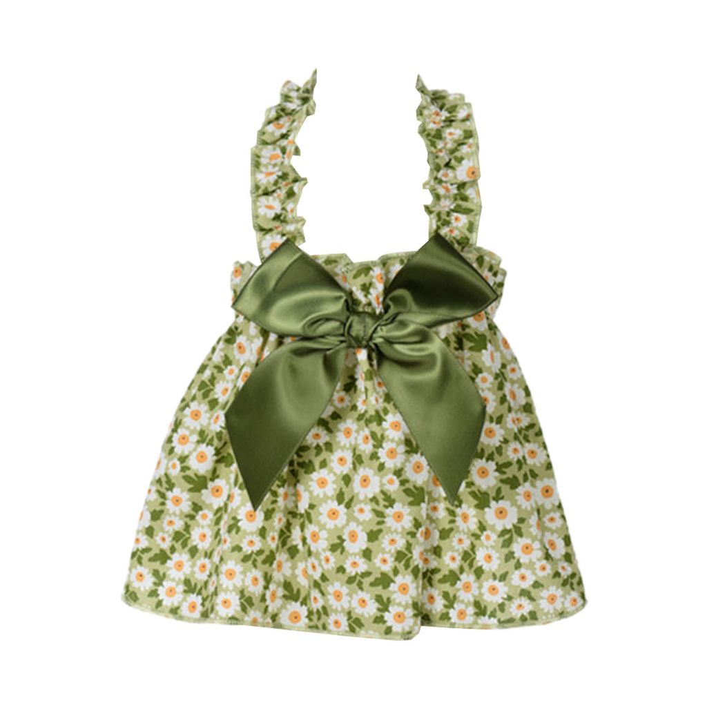 Hundekleid, bequem, weich, auffällig, Baumwolle, Blumenmuster, für Hunde, Schleife, Halfterkleid, Heimtierbedarf