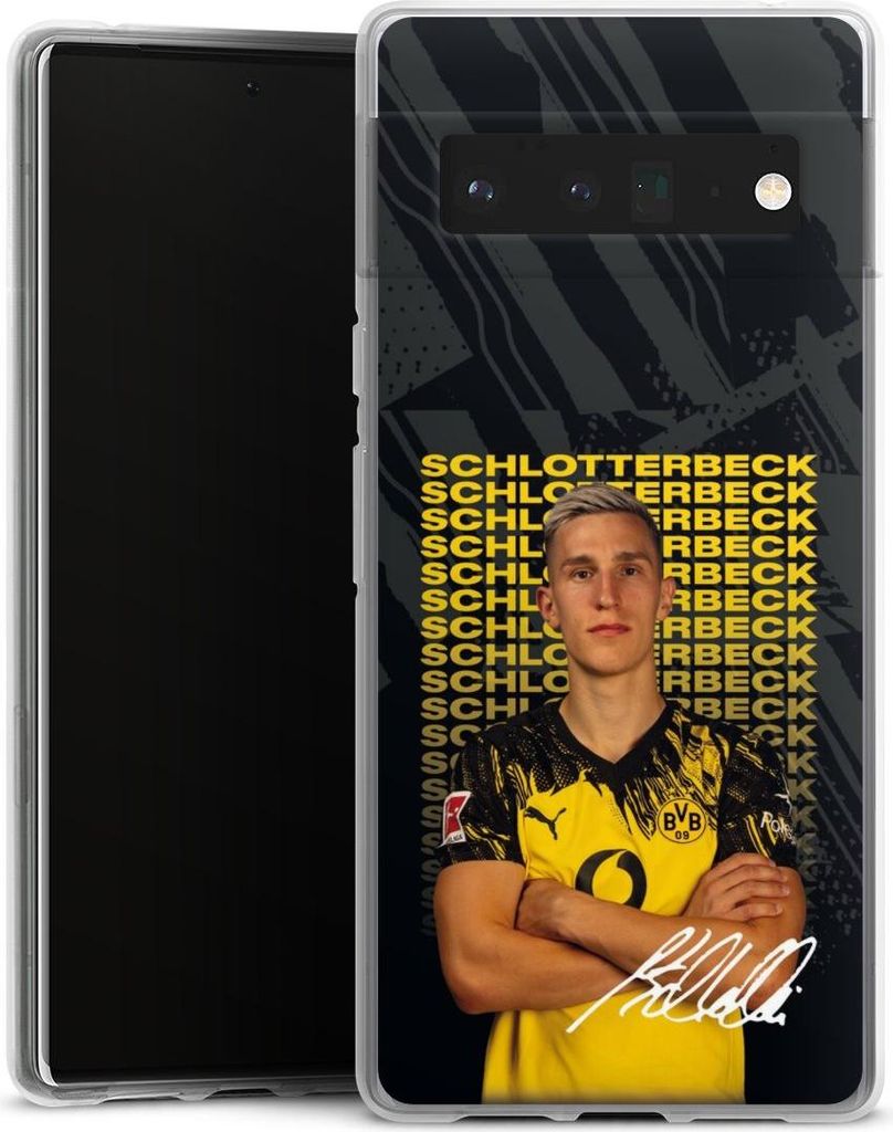 DeinDesign Handyhülle für Google Pixel 6 Pro Silikon Hülle Case Smartphone Schutzhülle BVB Borussia Dortmund Nico Schlotterbeck