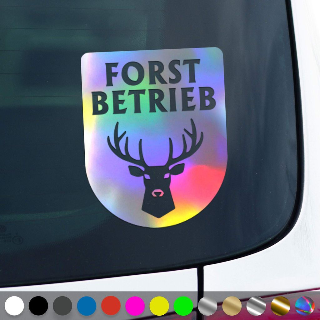 PantherPixel Forstbetrieb Aufkleber Forstwirt Forstwirtschaft Sticker Auto Geschenkidee Farbe Oilslick-Hologramm