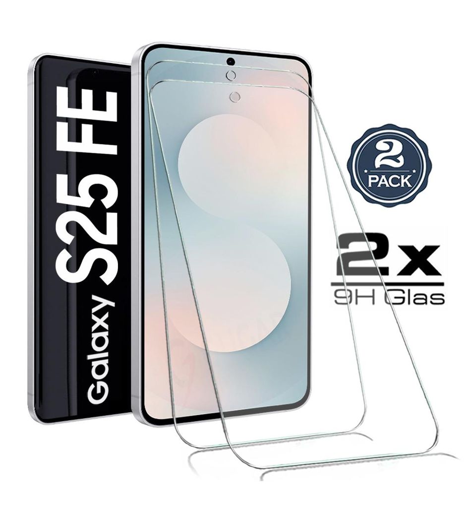 2X Samsung Galaxy S25 FE - Panzerglas - Panzerfolie Schutzglasfolie Displayschutzglas Echt Glas Schutz Folie Display Glasfolie 9H 2 Stück