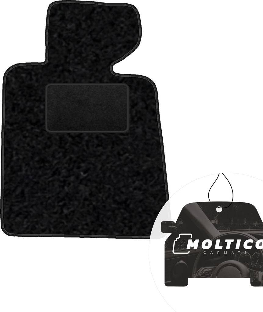 moto-MOLTICO Fahrer Fußmatte Auto Velours Fahrerseite Autoteppiche Schwarz Fahrermatte 1-teilig passend für BMW 3er E30 1982-1994