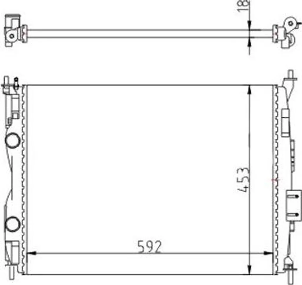 Radiateur moteur HART 616 443 pour Qashqai remplace OE 21400JD00B