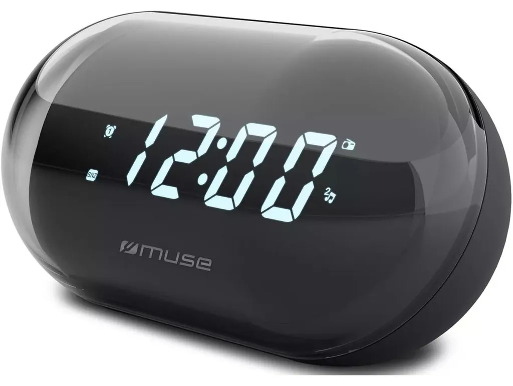 Réveil Radio FM Muse avec Double Alarme et Grand Affichage Digital LED