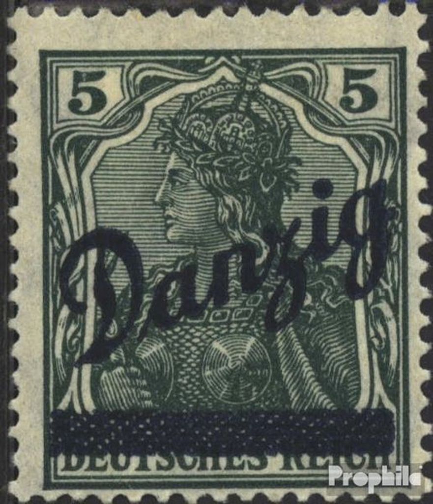 Briefmarken Danzig 1920 Mi 21 mit Falz Germania-Aufdruck