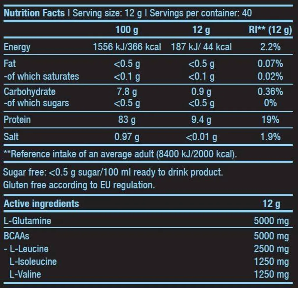 Aide à la Récupération Sportive - BCAA + Glutamine Zero Citron 480g - 4