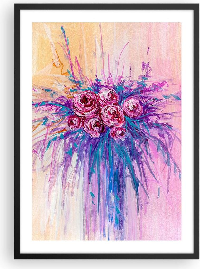 Gerahmtes Poster - Schwarzer Rahmen - Blumenstrauß Blumen Produktbild 