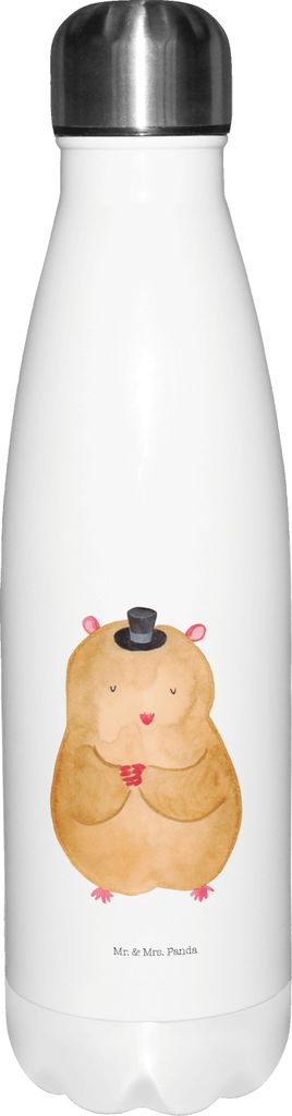 Mr. & Mrs. Panda Thermos Hamster Hut - Weiß - Geschenk, Zylinder, thermobehälter, Zwerghamster, flasche aus edelstahl, Wasserflasche, thermosflas...
