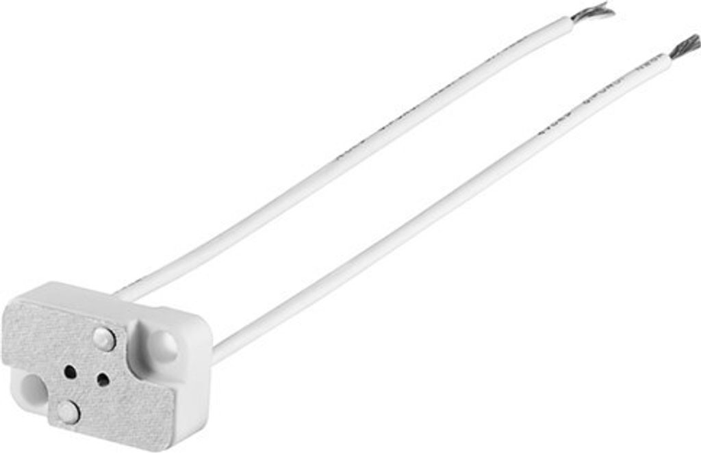 Wentronic GX5.3 Lampenfassung mit Zwillingslitze, Weiß, 0.15 m - max. 100 W/24 V (DC), 0,15 m Kabel, Keramik/Silikon