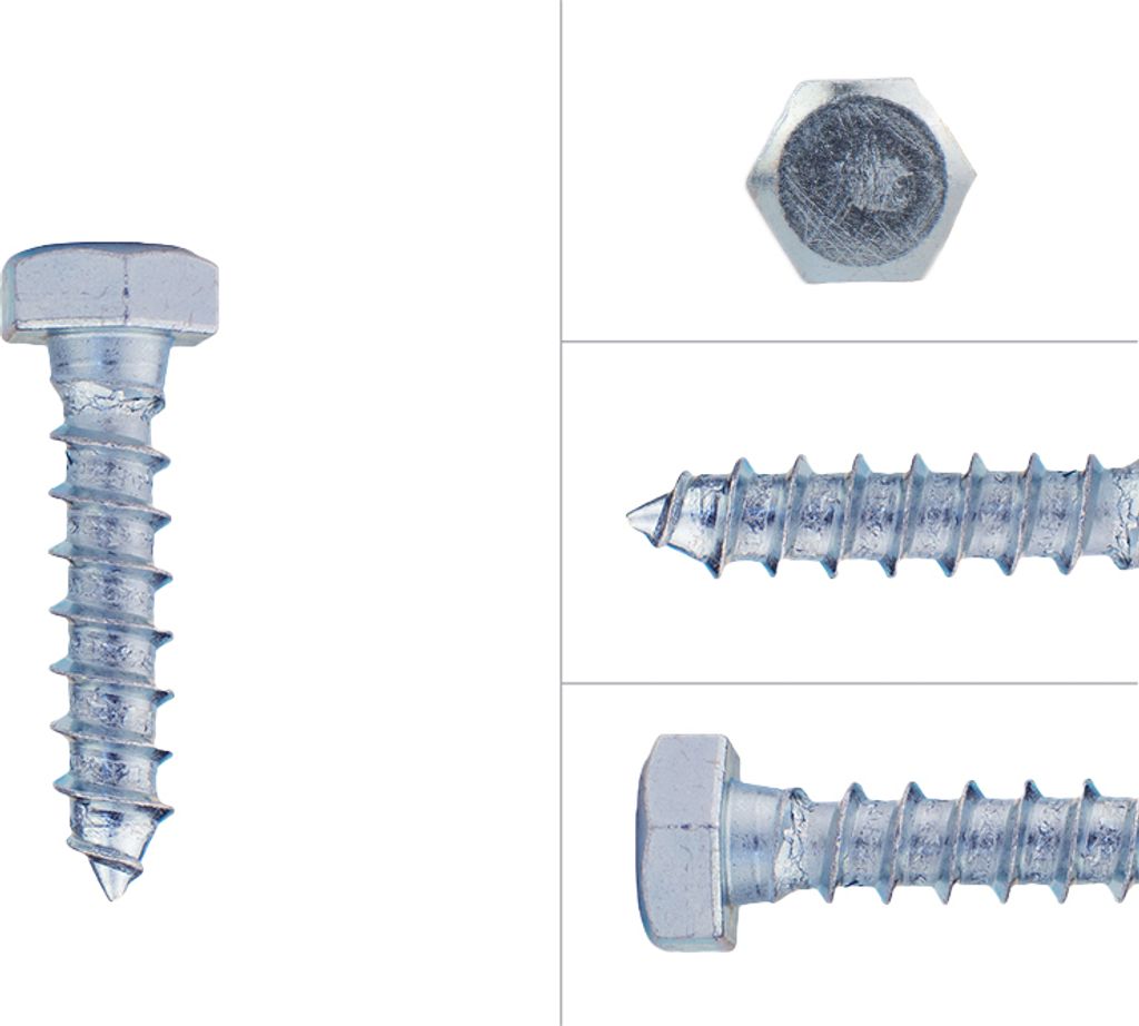 Sechskant Holzschrauben Verzinkt M8 x 45 mm - Pro 200 Stück