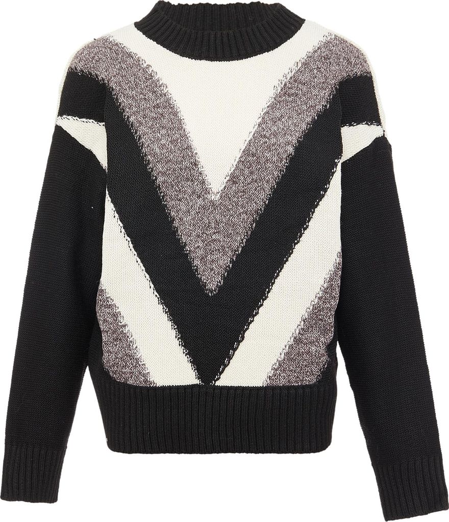 FENIA damen pullover - schwarz streifen, XS/S