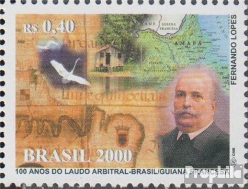 Briefmarken Brasilien 2000 Mi 3122 (kompl.Ausg.) postfrisch Festlegung der Grenze Französisch Guyana
