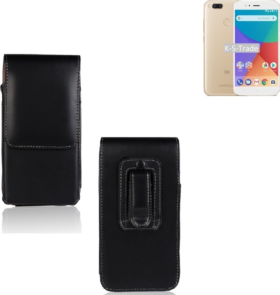 K-S-Trade Gürteltasche kompatibel mit Xiaomi Mi A1 Schutz-Hülle Handy-Hülle mit Magnetverschluss Holster in schwarz
