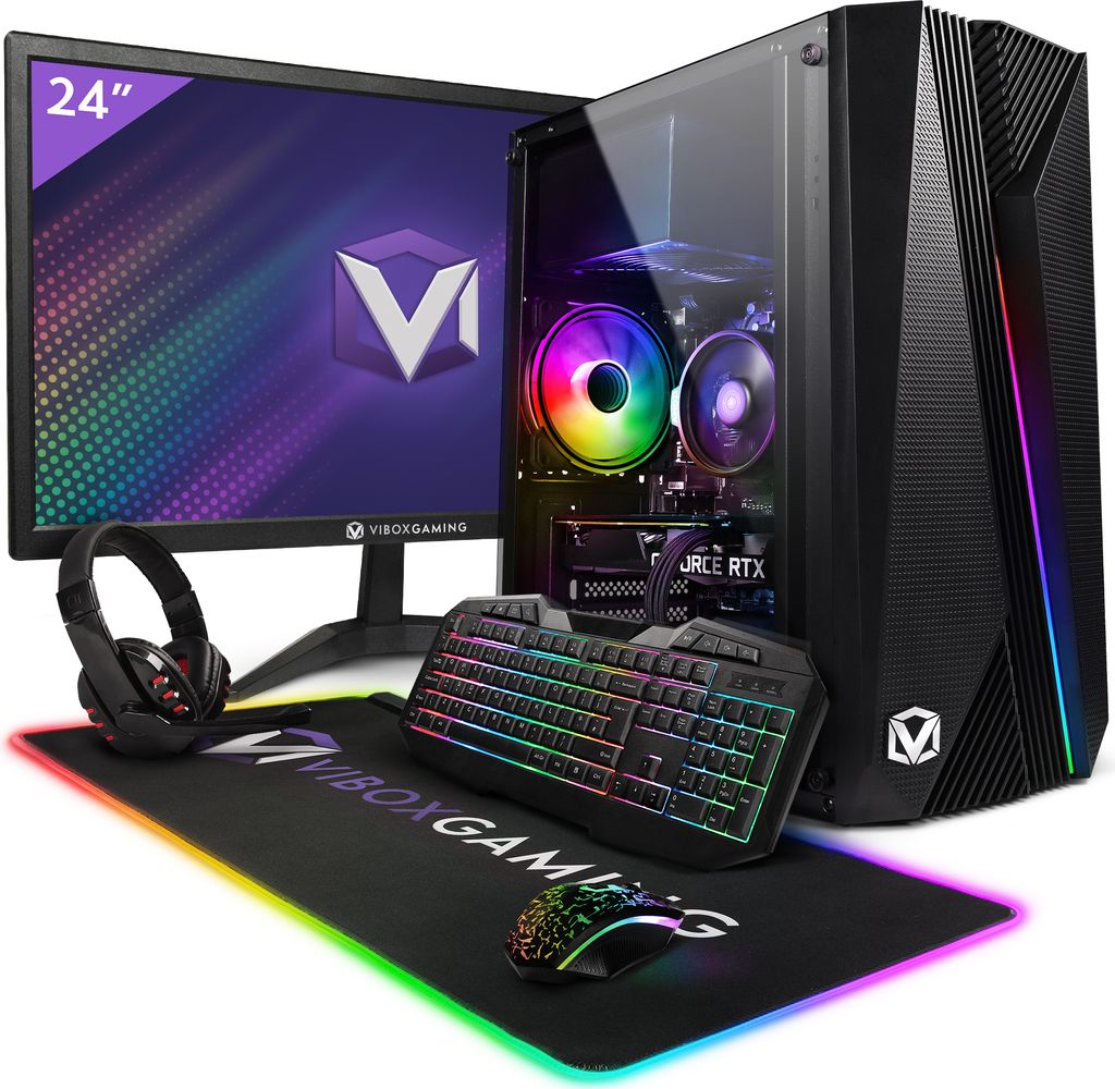 Vibox V-52 Gaming PC Set Komplett - Monitor 23 Zoll - AMD Ryzen 5 5500 4,1 GHz - Nvidia GTX 1660 Super 6 GB - 16 GB RAM - 1 TB SSD - Windows 11 - WiFi