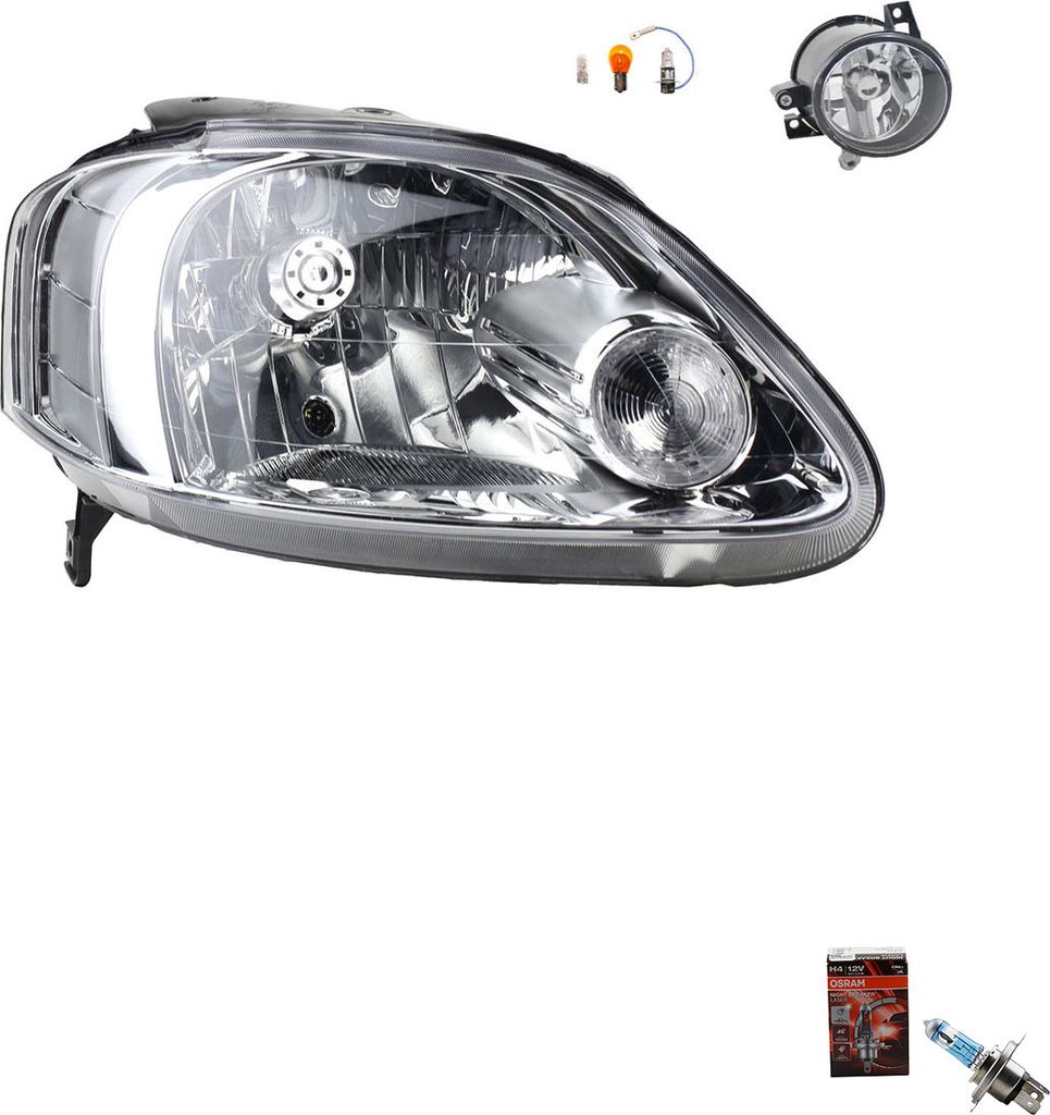 Johns, Scheinwerfer + Osram Night Breaker Laser passend für VW Fox 5Z1 01/07-08/09 H4 R 5Z1941006C 6Q0941700 5P0941704 5W0941700 5W0941700A 5Z0941700