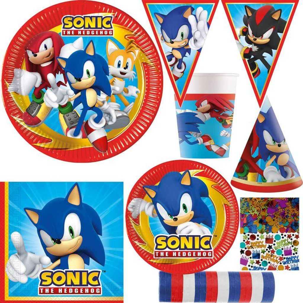 Sonic Partyset zum Kindergeburtstag Geburtstagsdeko Produktbild 