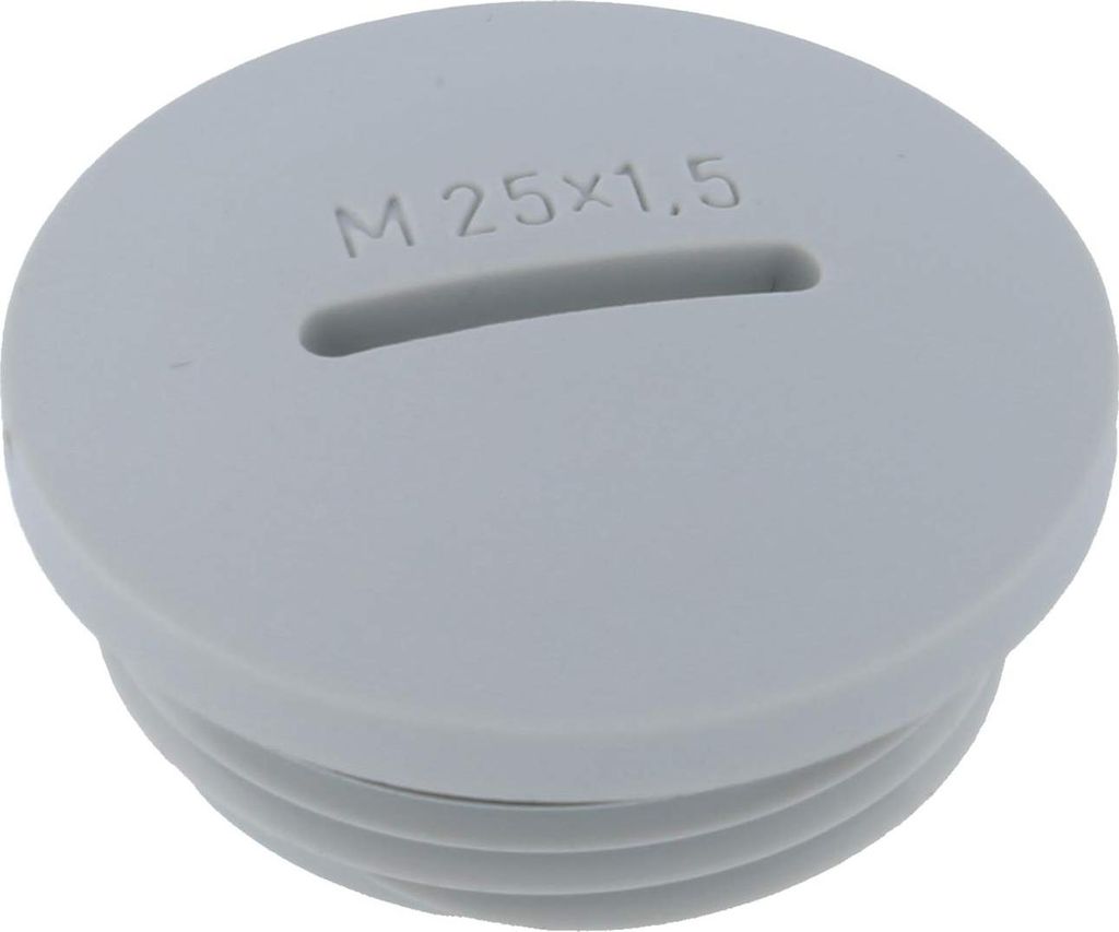 WISKA Blindstopfen M25x1,5 KBR-M25 rund mit Kreuzschlitz inkl. O-Ring Polyamid (PA) Gewindelänge 8,0mm - 1 Stück
