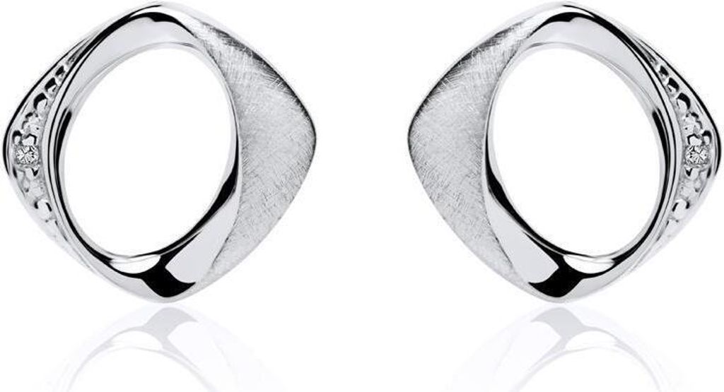 585er Weißgold Ohrstecker für Damen mit Diamanten von Unique