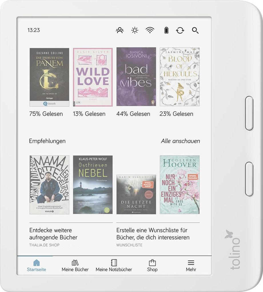 THALIA tolino vision color eBook-Reader weiß Produktbild 