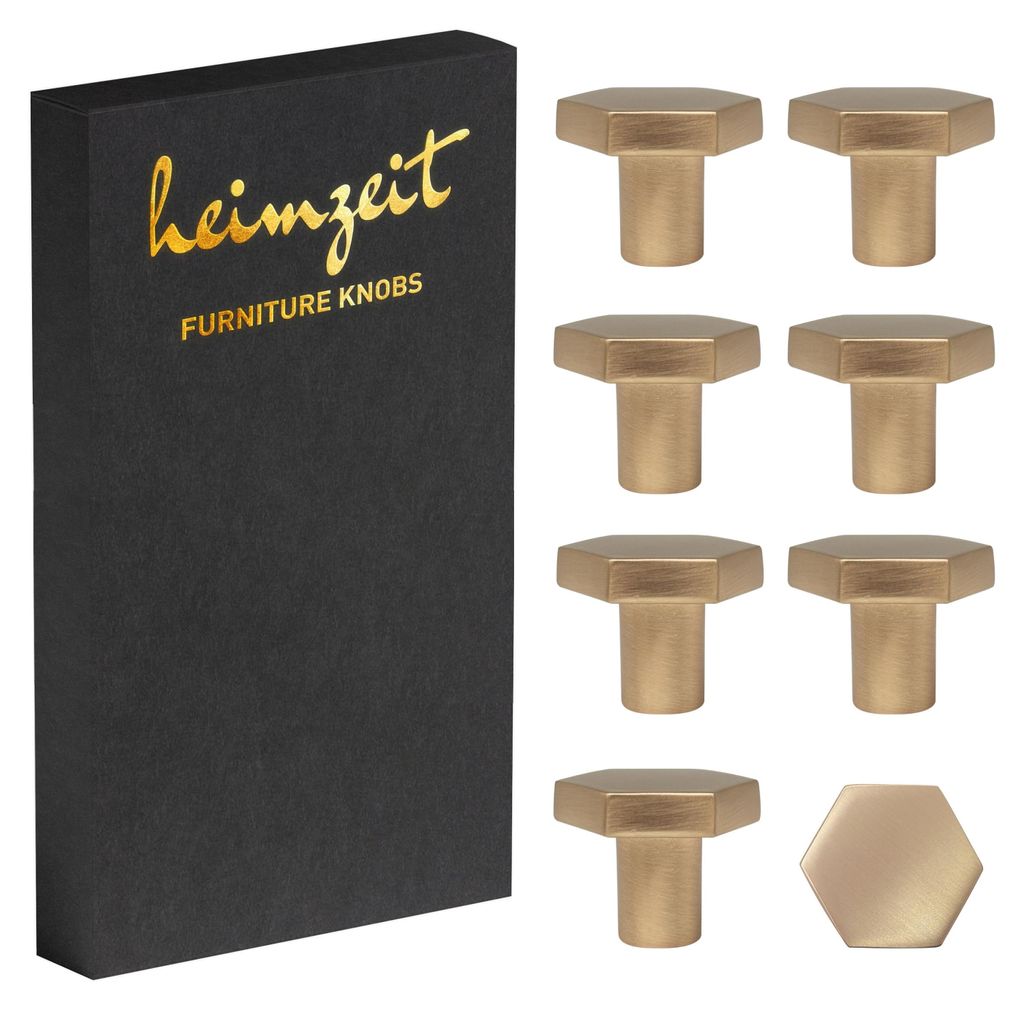 8x Möbelknöpfe Gold Schrankknöpfe Metall Möbelgriff Schubladenknopf Türknauf