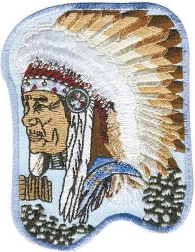 AUFNÄHER - Indianer Häuptling - 04500 - Gr. ca. 7 x 9,5 cm - Patches Stick Applikation