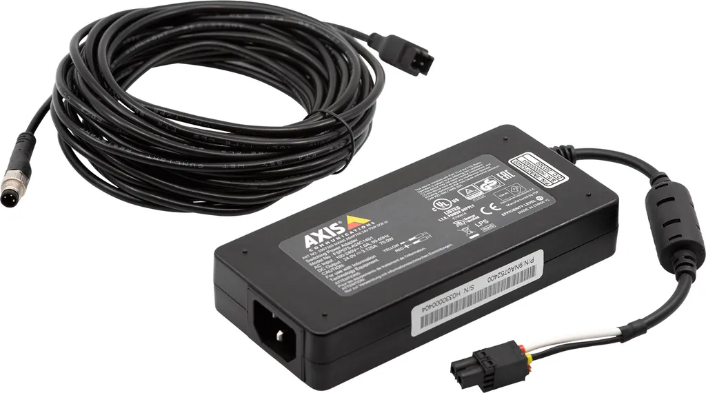 Alimentation Axis Q6010-E 75W 24V avec Câble 7m Noir - Fiabilité Assurée