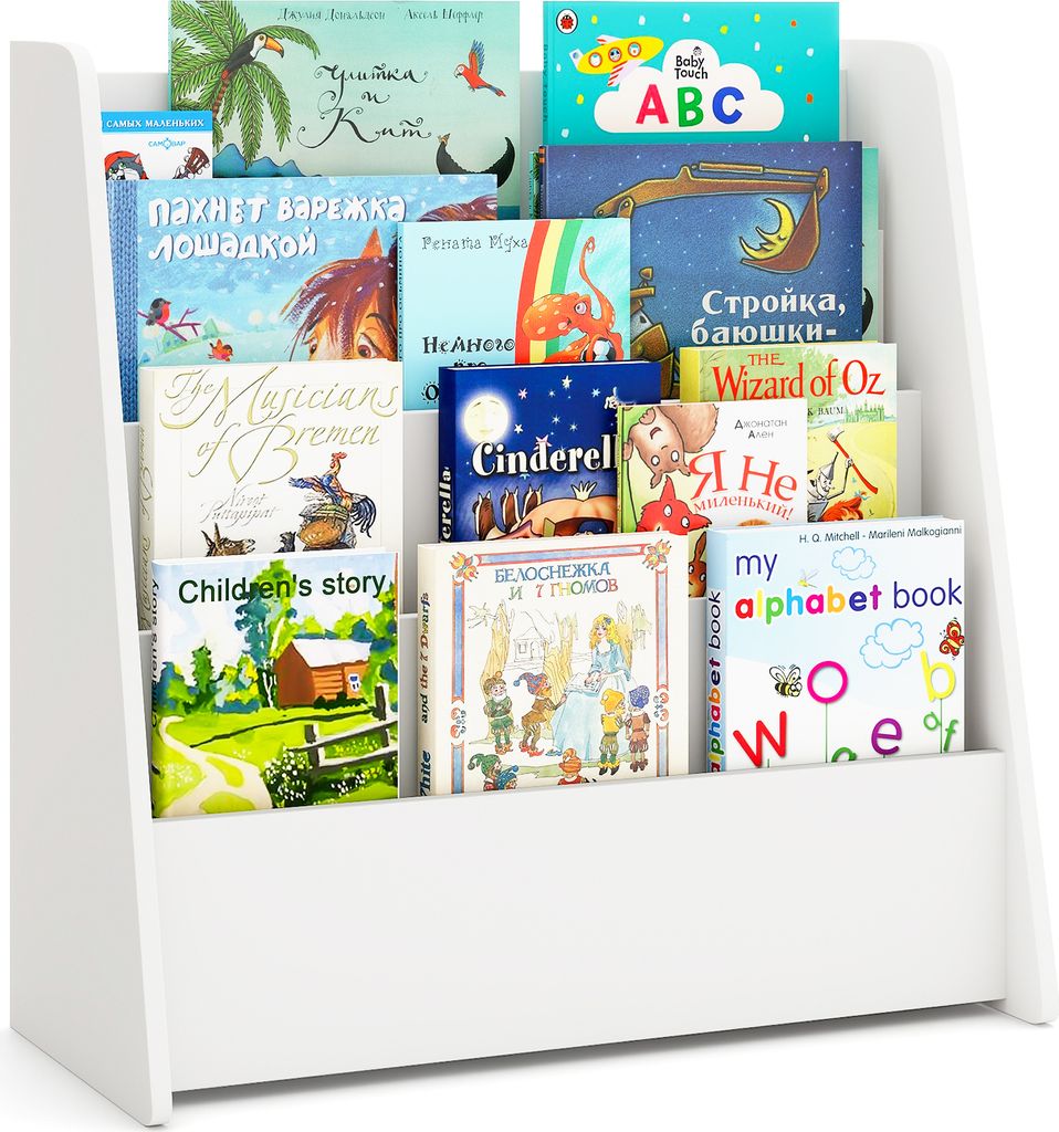 COSTWAY Scaffale per bambini con 4 ripiani, libreria per Immagine del prodotto 