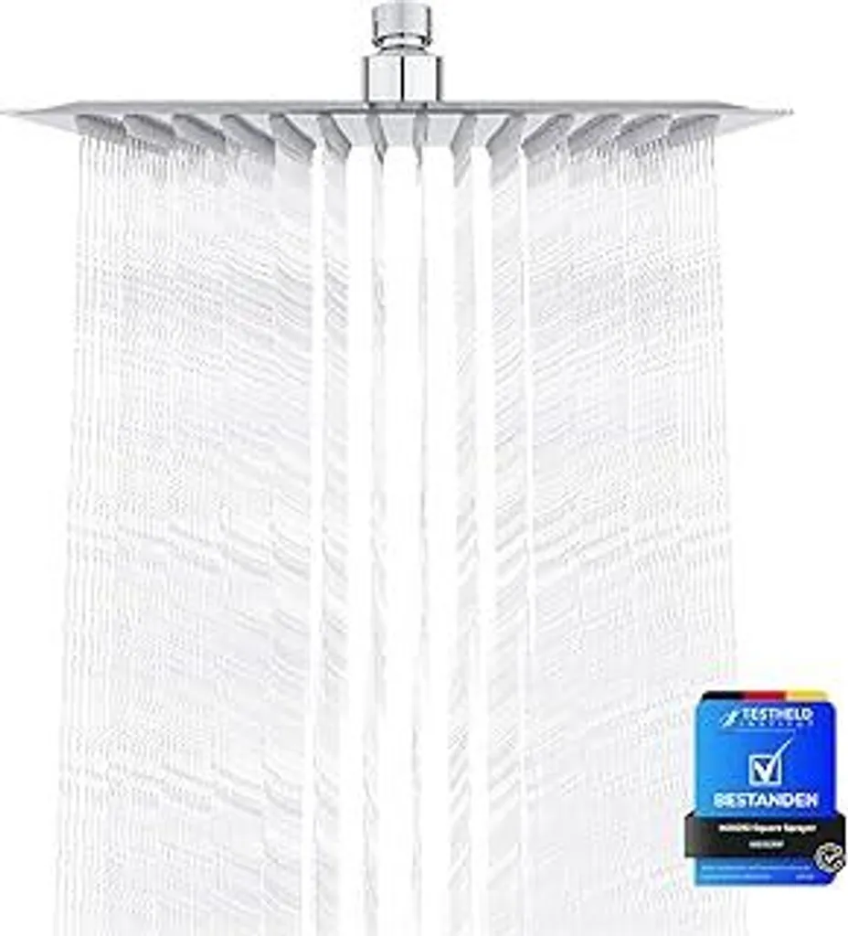 Ibergrif M20292 Soffione Doccia Quadrato 20x20 in Acciaio Inox Anticalcare