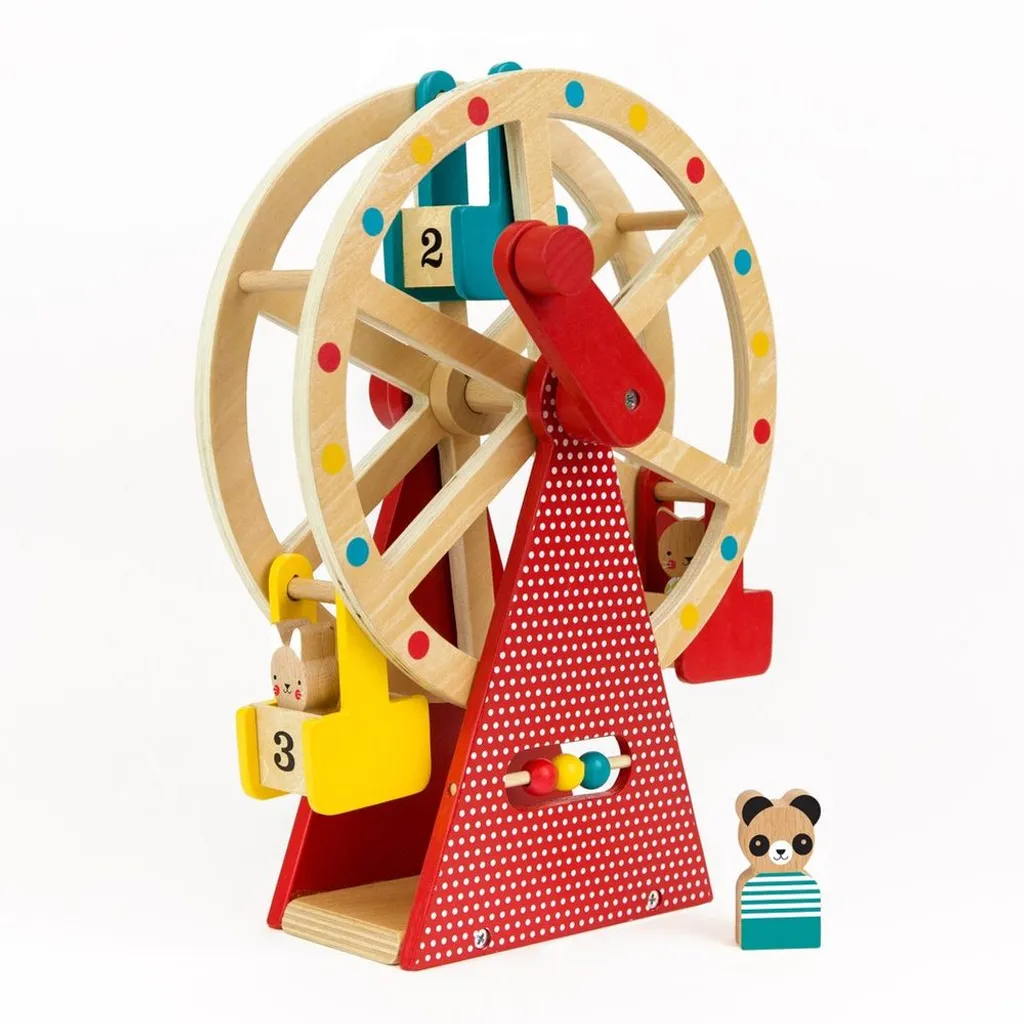 Jouet Musical Grande Roue en Bois Petit Collage pour l'Éveil de Bébé