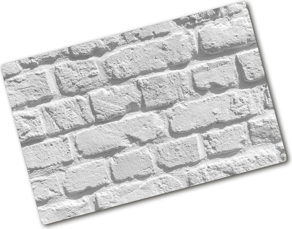 Tulup Glas Herdabdeckplatte - 80x52 cm - Glaskeramikkochfeld-Abdeckung Spritzschutz Glasabdeckplatte - Einteilig - Sonstige - Backsteinmauer - Weiß