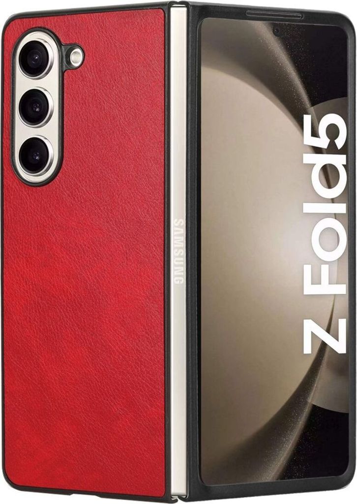 König Design Hülle kompatibel mit Samsung Galaxy Z Fold5 Kunststoff Soft Handyhülle - Handy Case Rot