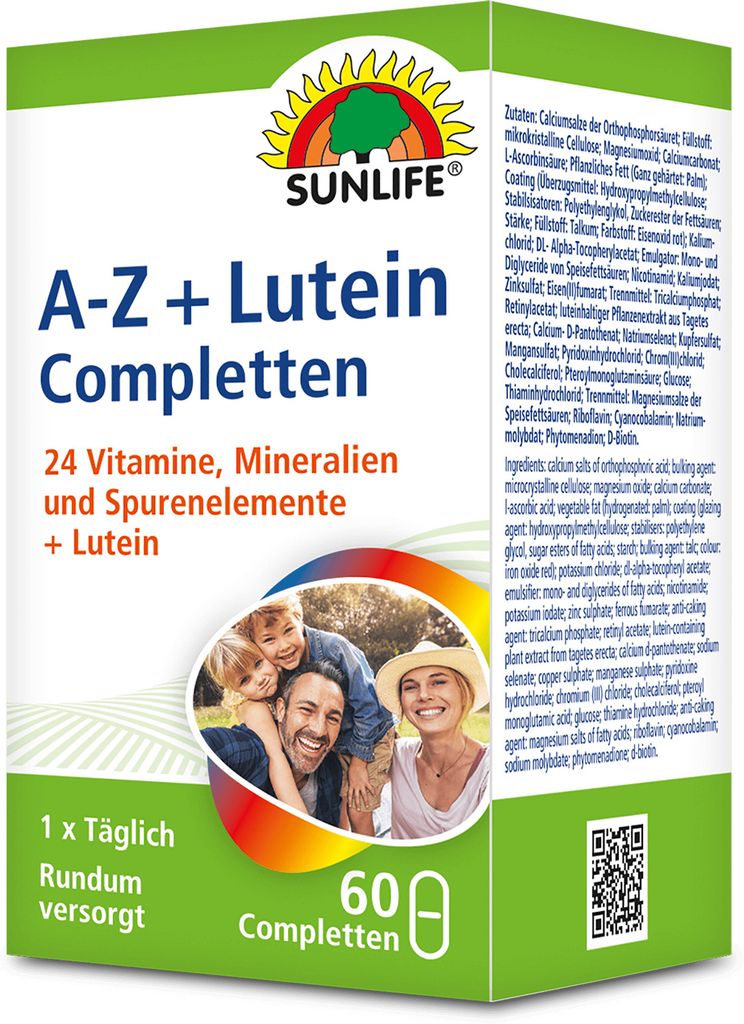 Sunlife A-Z Lutein Completten 60 Tabletten 84g Produktbild 