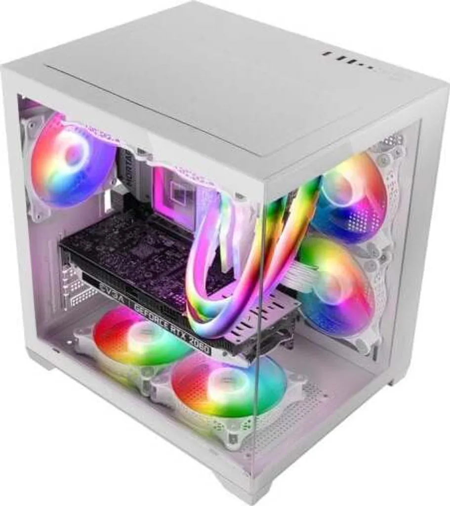 Mars Gaming MC-VIEW2 Boîtier Micro-ATX Blanc Double Verre Trempé FRGB - 2