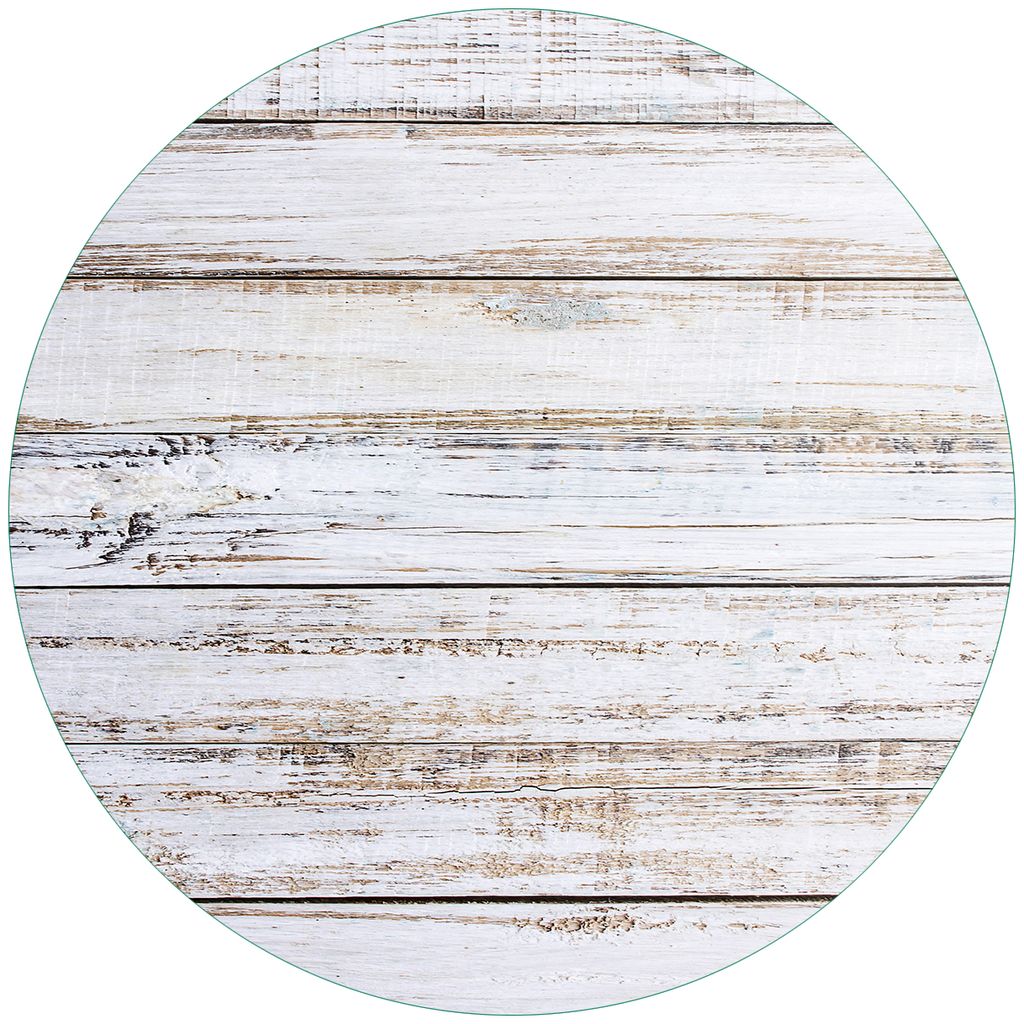 Wallario Premium Glasbild, freischwebende Optik, kräftige Farben, rund 50cm Durchmesser, Motiv Helle Holzstruktur - Muster - Alter Dielenfußboden