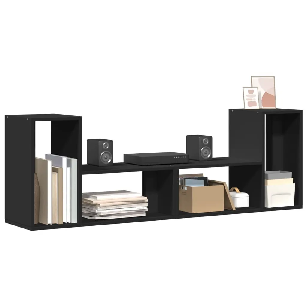 Mobili TV Neri 2 pz The Living Store 75x30x50 cm Legno Multistrato Moderno - 6