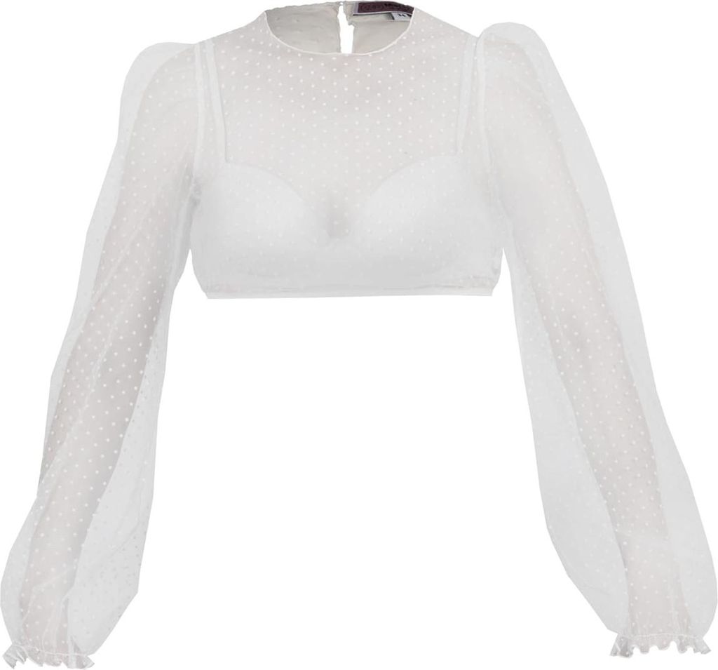 Dirndlbluse Kinding Langarm Puffarm ecru 44