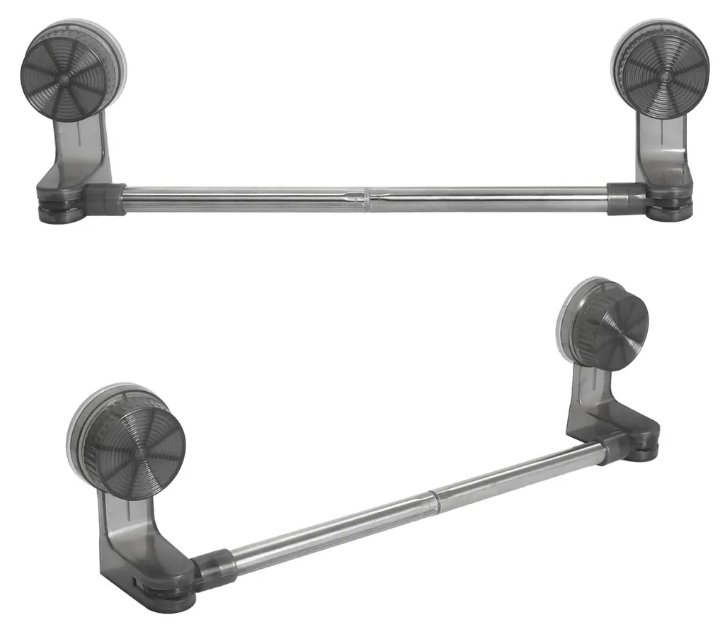 Support serviette douche ajustable 60 cm, fixation murale sans trou