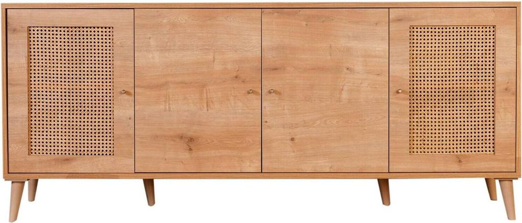 Kommode Hypsipyle, Wohnzimmerbuffet, Wohnzimmer-Sideboard, Moderne Küchen-Speisekammer, 180x41 h81 cm, Eiche