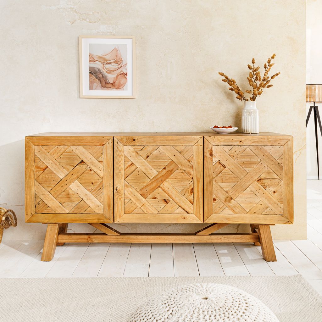 riess-ambiente Massives Sideboard RIVIERA 155cm natur recyceltes Pinienholz Bohlenoptik Kommode Schrank Anrichte
