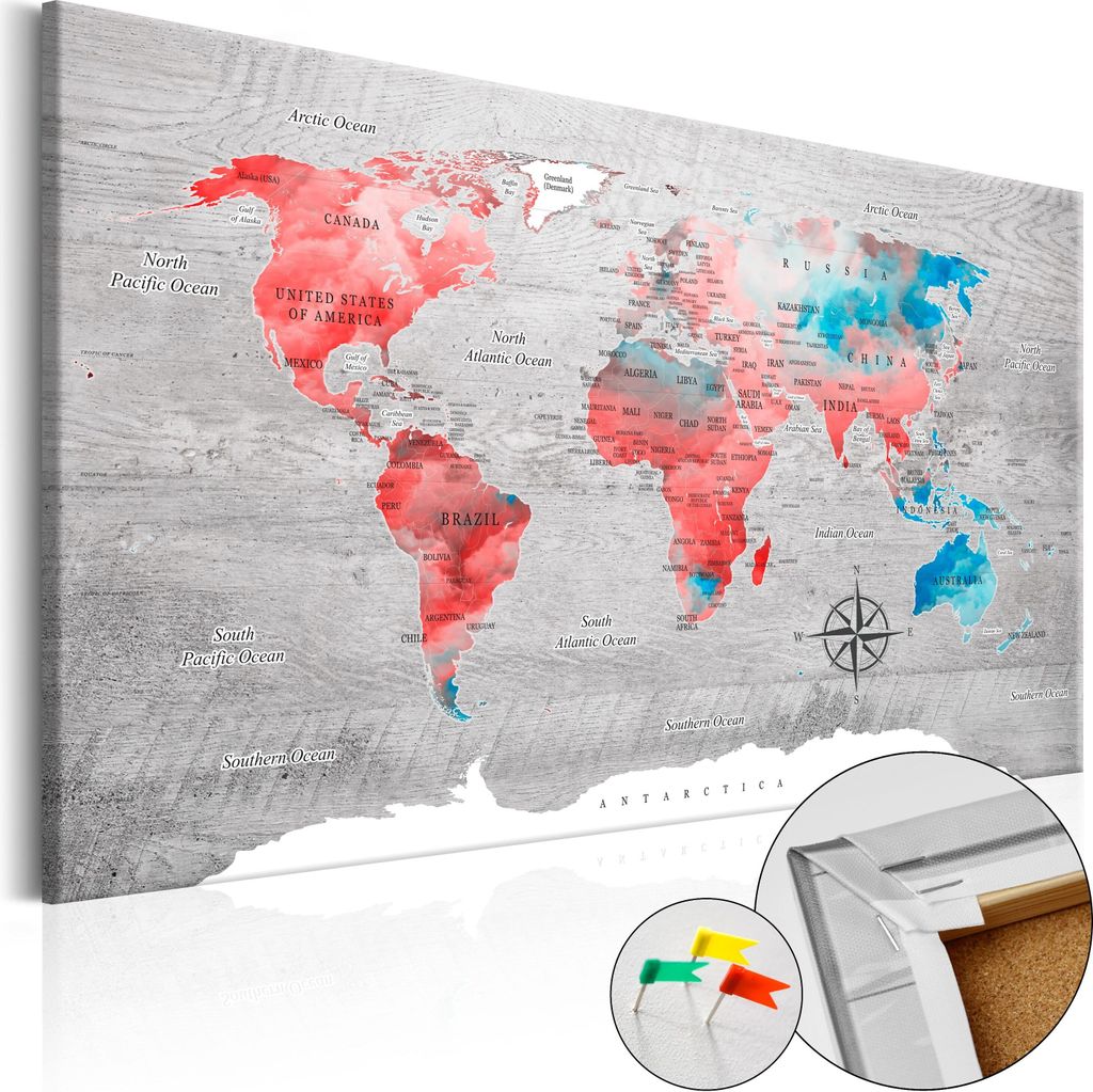 Vliesstoff Korkbild - Red Roam 60x40 cm Karten k-C-0049-p-d