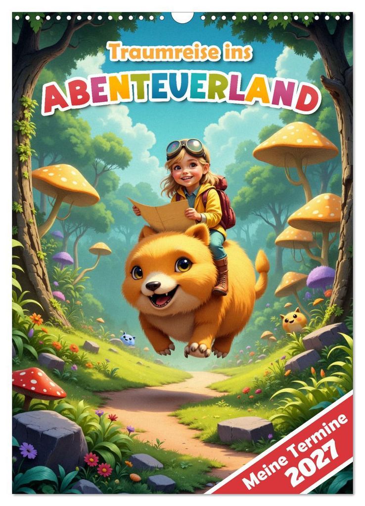 Traumreise ins Abenteuerland - Planer für Kinder (Wandkalender 2027 DIN A3 hoch), CALVENDO Monatskalender