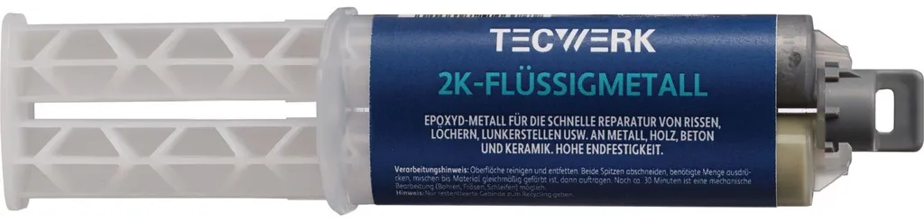 Métal liquide époxy 2K 25g TECWERK - Seringue bi-composante haute précision