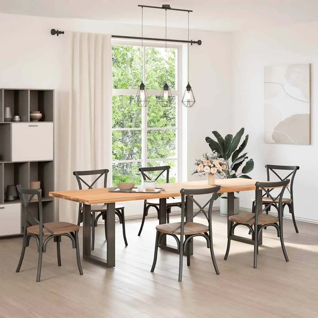 SYFAX™ Gambe per tavolo da pranzo a forma di U 3 pz in acciaio naturale 70x(72-73) cm