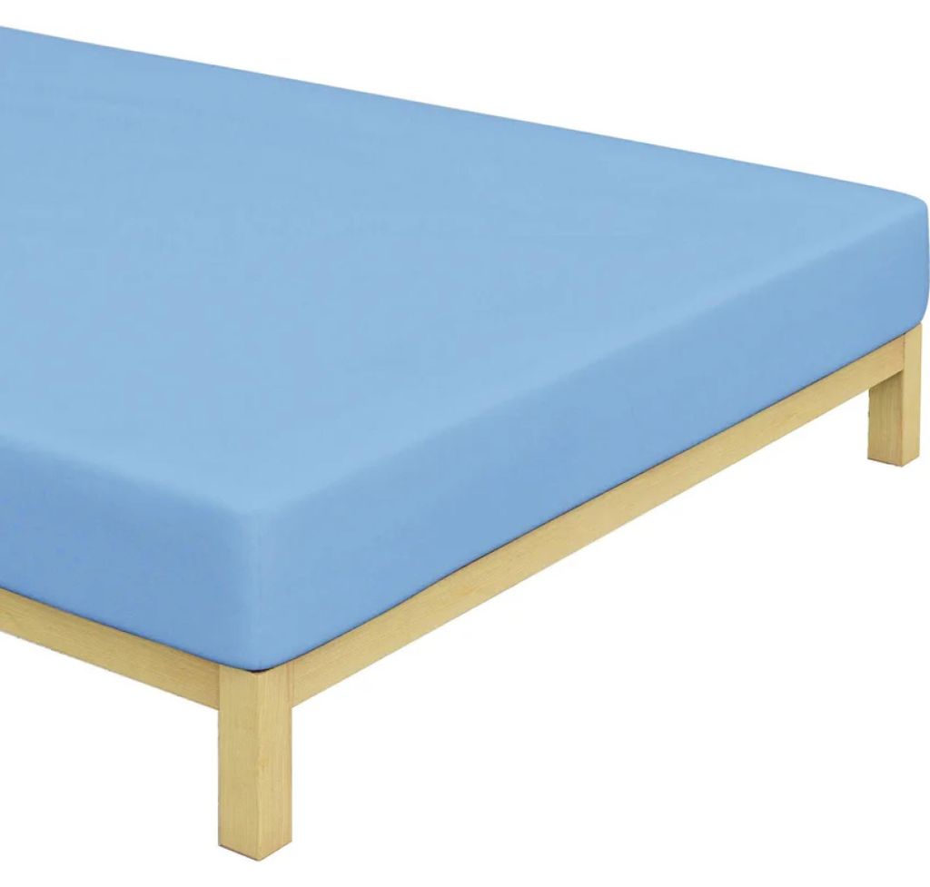 Sábana encimera de Jersey, color azul medio. Tamaño: Imagen del producto 