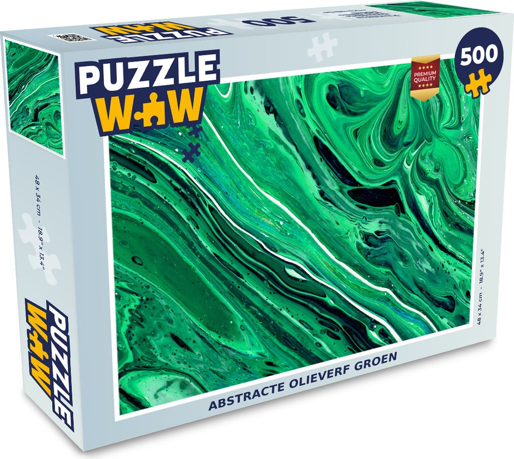MuchoWow Puzzle 500 Teile Marmor - Ölfarbe - Grün - 500 Teile - Kinder - Selberbauen - Puzzlespiele