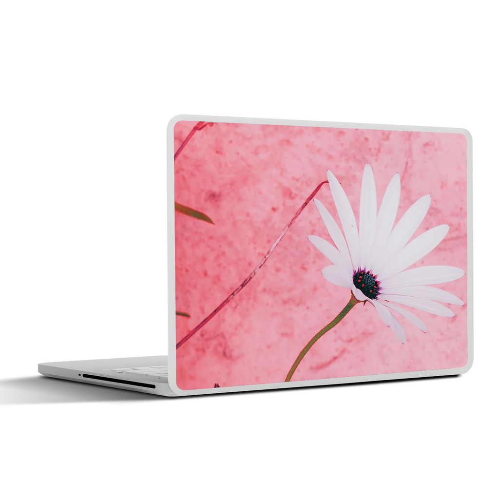 MuchoWow Laptop Aufkleber Sticker Cover Blumen - Rosa - Vintage 30x21 cm - Sticker für Laptop - Selbstklebend