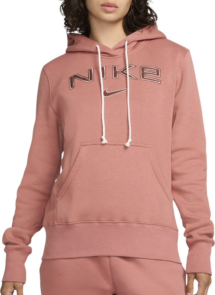 Nike Kapuzenpullover Fleece Hoodie Damen, Farbe:Rosa, Größe:S