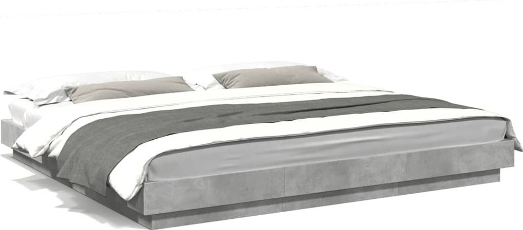 Maison Exclusive - Bettgestell Betongrau 200x200 cm Holzwerkstoff