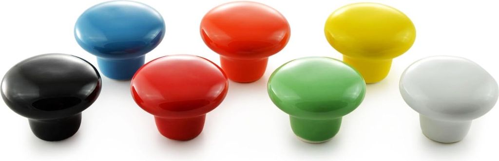 Möbelknöpfe Set von 8 - Vintage Shabby Stil - Gelb Porzellan Keramik